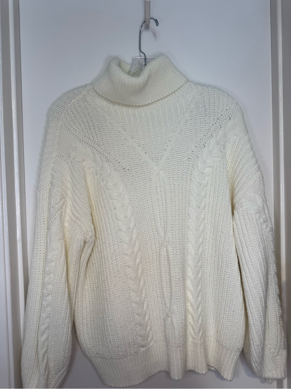 Turtleneck Knit Sweater - Cream